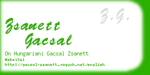 zsanett gacsal business card